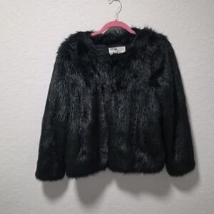 ba&sh Black Faux Fur Coat